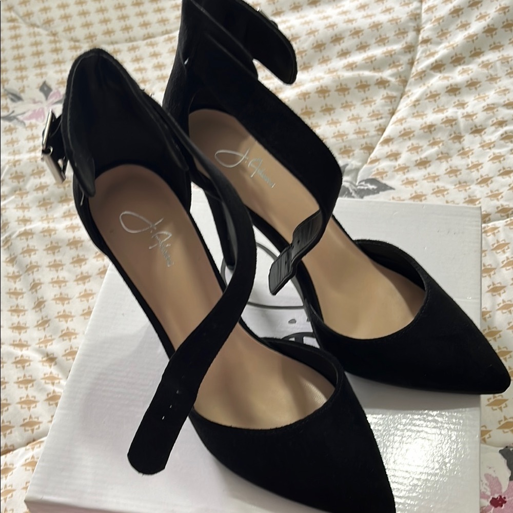 Sophisticated Black Heels with Ankle Strap
